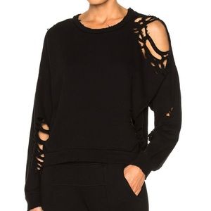 AUTHENTIC NSF Farrah Black Destroy Crewneck Sweatshirt!
